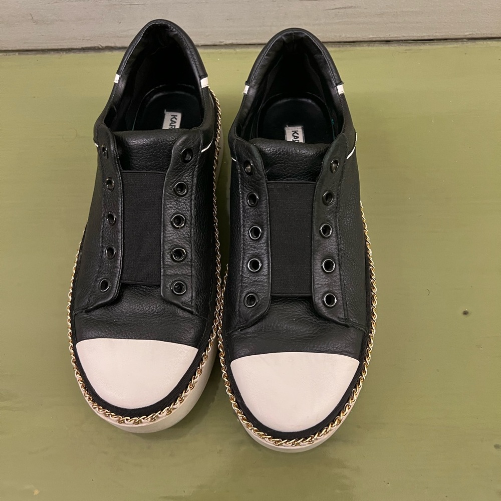 Karl Lagerfeld Paris Axelle Platform Slip-On Sneaker, Size 8M - Black